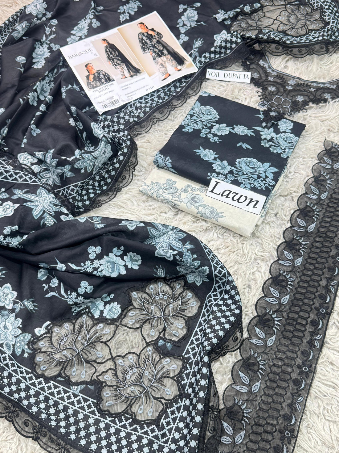 BRQ- LAWN Digital Print 3pc