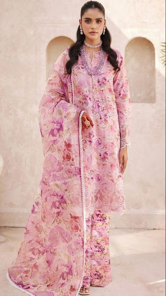 MTZ -LAWN Digital Print 3pc -CHIFFON DUPATTA Patches