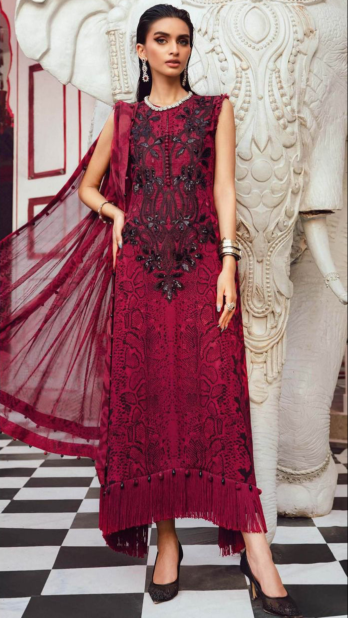 MRB - Digital Print 3pc -CHIFFON DUPATTA &amp; Patches