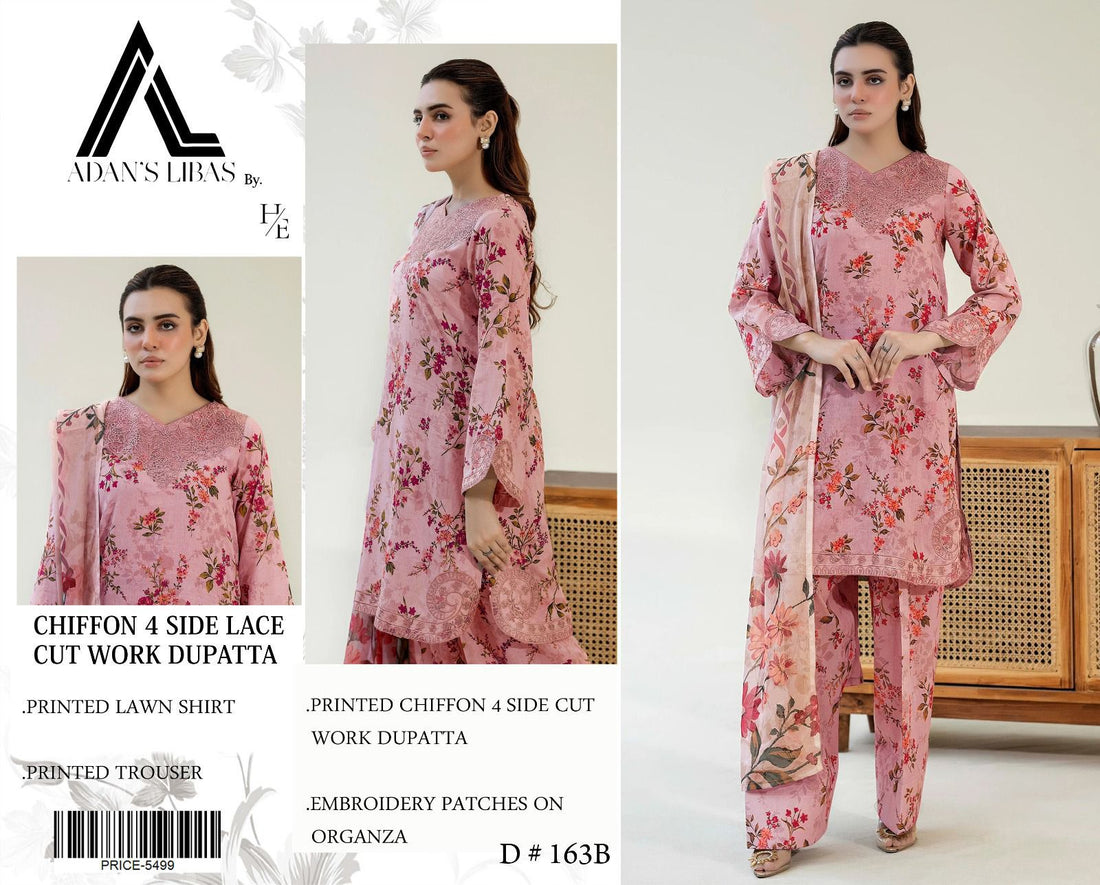 ADLS -Digital Print 3pc With CHIFFON DUPATTA